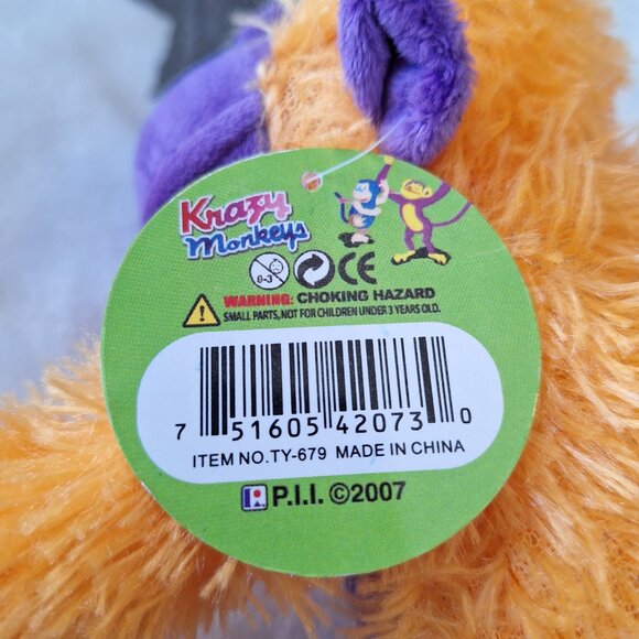 Krazy Monkeys - Makes Monkey Sound When Pressed Purple/Orange Suction Cup Hands - Picture 11 of 12